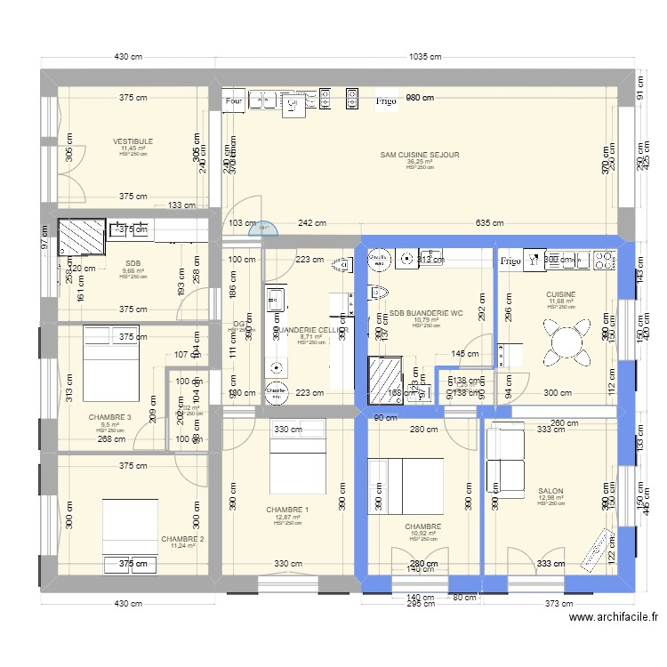 RDC PIERRE T4-T2 BIS. Plan de 14 pièces et 153 m2