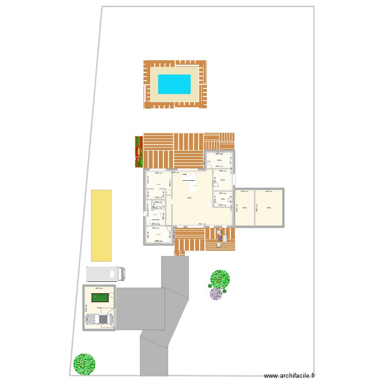 Maison. Plan de 11 pièces et 275 m2