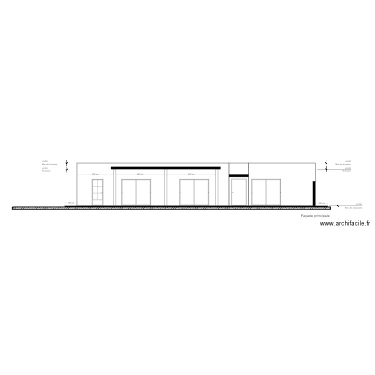 façade principale yass. Plan de 0 pièce et 0 m2