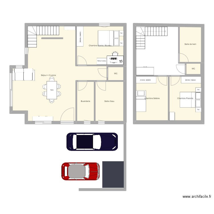 Maison loc. Plan de 9 pièces et 121 m2