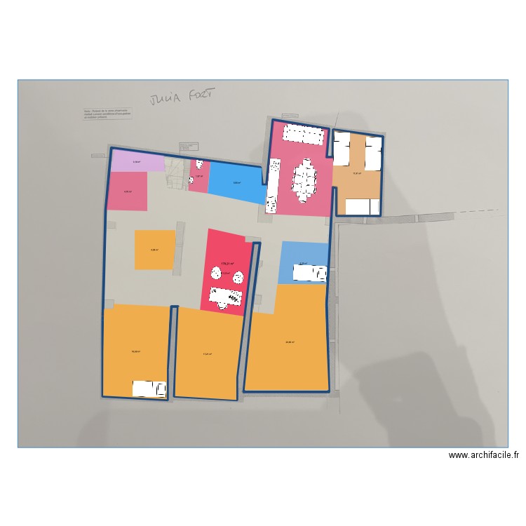 PROJET P. Plan de 1 pièce et 178 m2