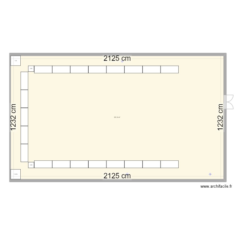 salle des fétes. Plan de 1 pièce et 262 m2