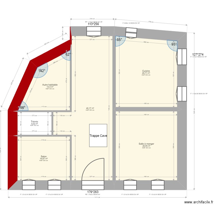 ML24014806 FRAYRET. Plan de 16 pièces et 383 m2