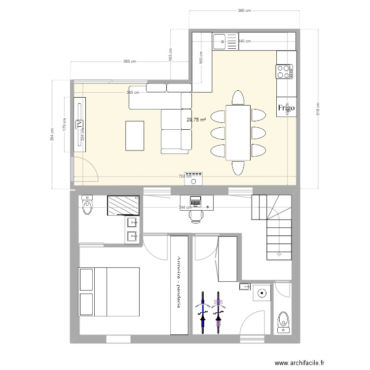 belec 1. Plan de 1 pièce et 30 m2