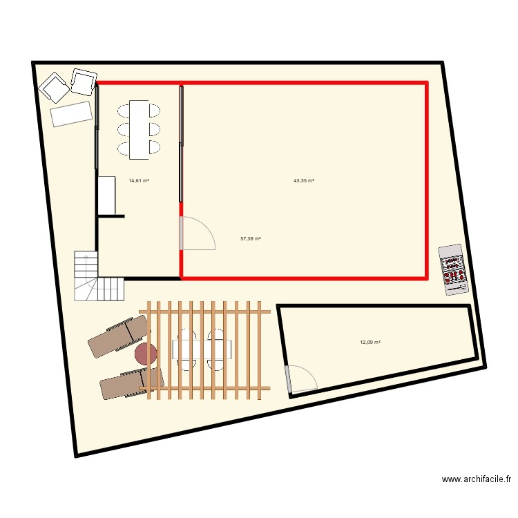 plan de situation No. 5. Plan de 4 pièces et 202 m2