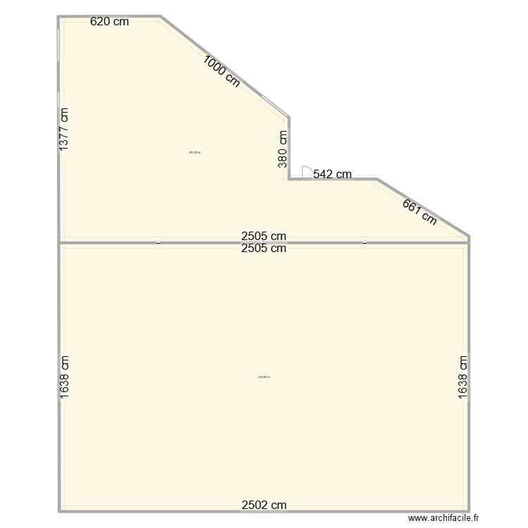 SUPER FRAIS VIDE. Plan de 2 pièces et 612 m2