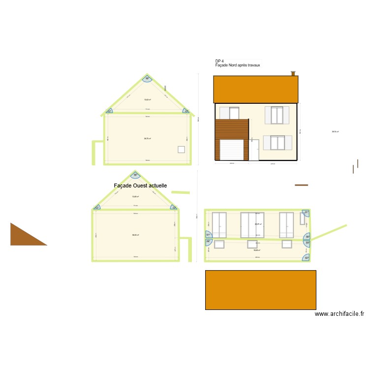 Plan de facade Fab après. Plan de 7 pièces et 184 m2