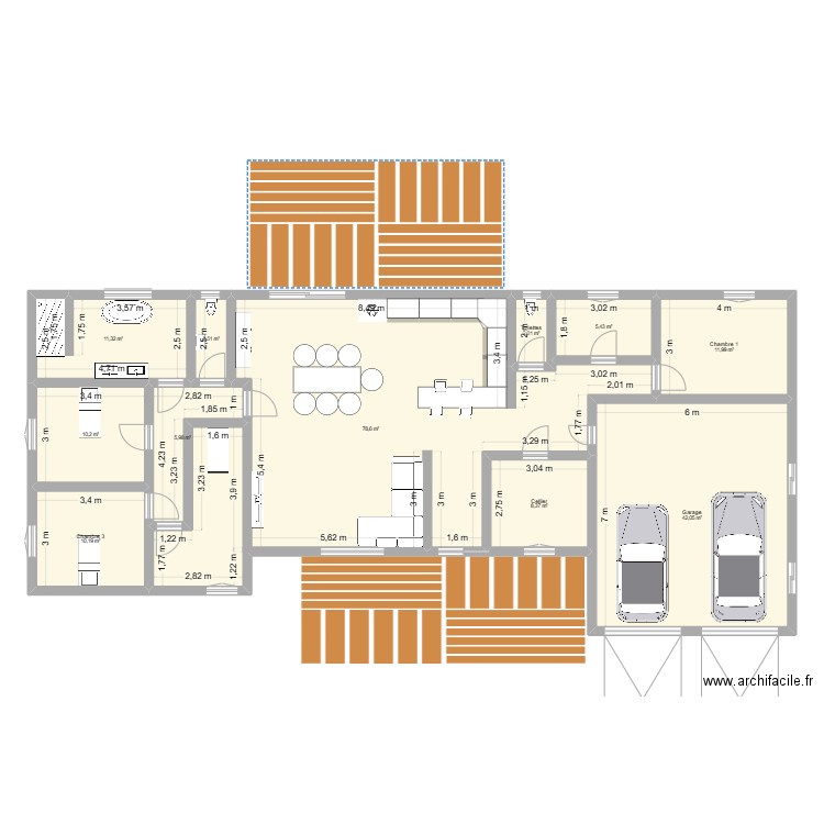 Maison 1 PP. Plan de 11 pièces et 189 m2