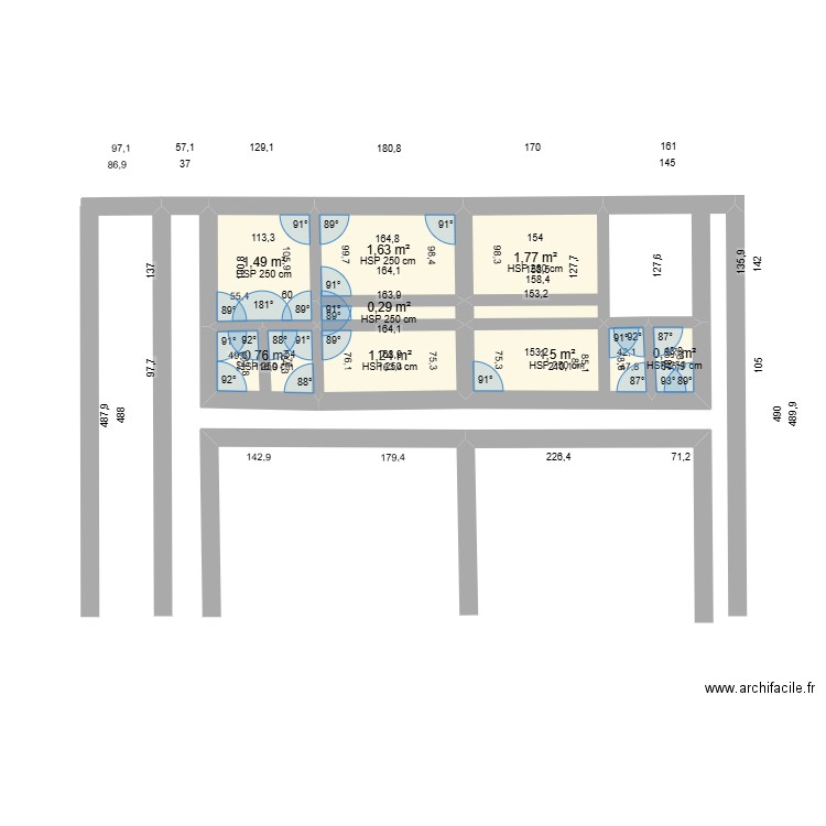 PLAN YEO. Plan de 8 pièces et 9 m2