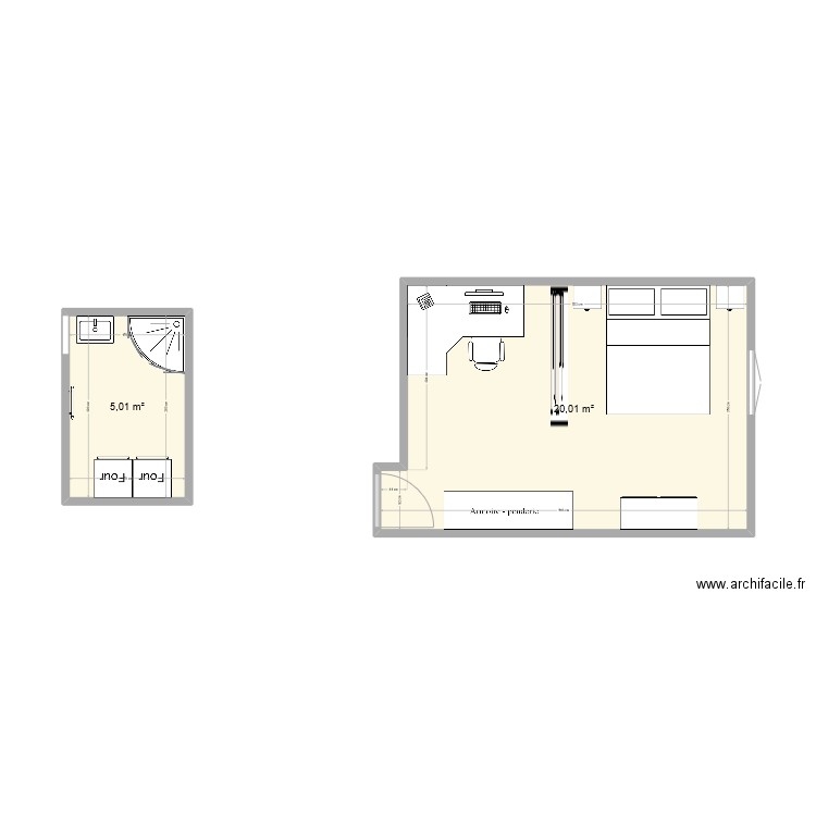 Projet. Plan de 2 pièces et 25 m2