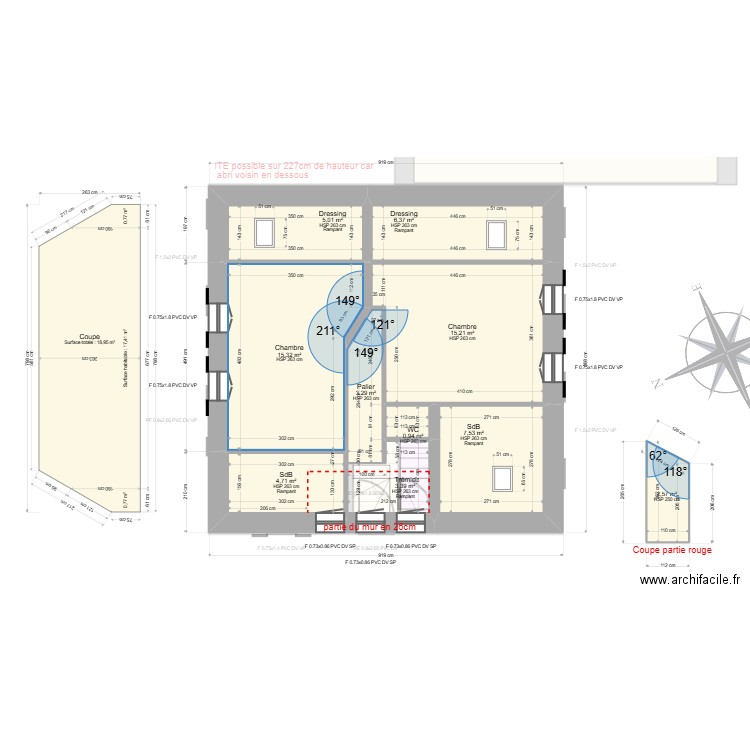 LANSEMAN. Plan de 16 pièces et 150 m2