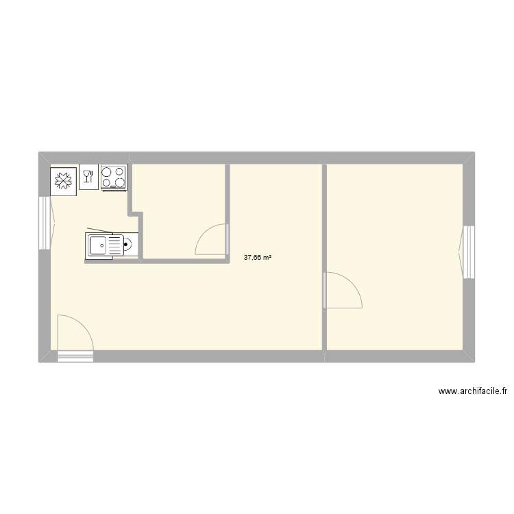 17 Oberkampf. Plan de 1 pièce et 38 m2