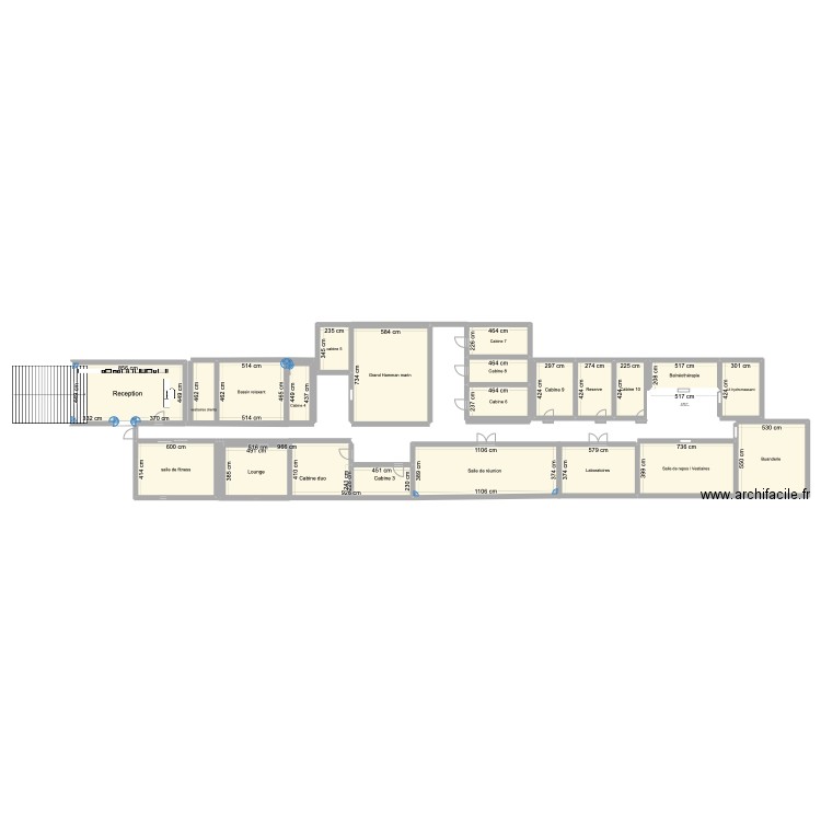 Plan de Thalgo. Plan de 22 pièces et 422 m2