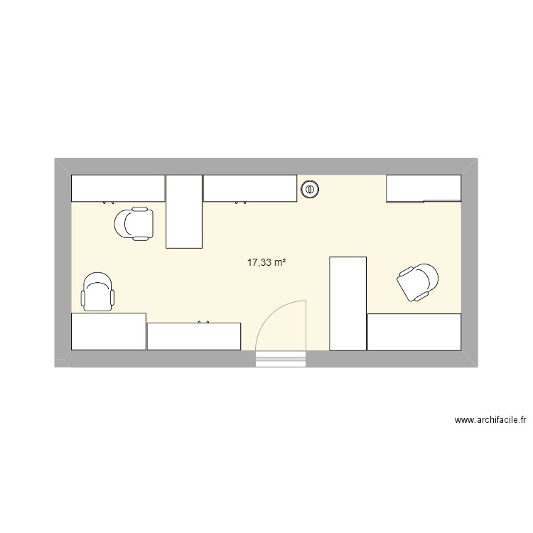 BUREAUµ. Plan de 1 pièce et 17 m2