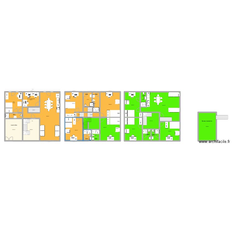 Hambursin 7. Plan de 25 pièces et 326 m2