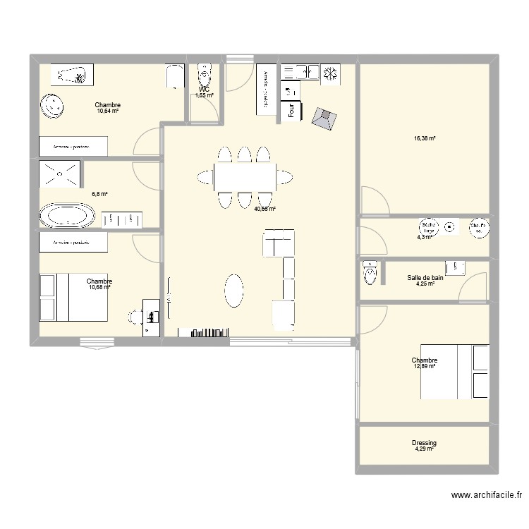 MAISON 1. Plan de 10 pièces et 112 m2