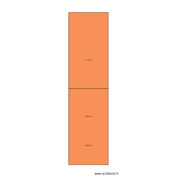 extension. Plan de 3 pièces et 29 m2