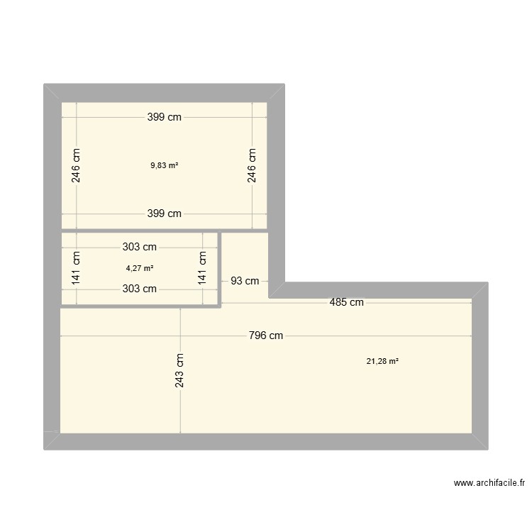 maison 10. Plan de 3 pièces et 50 m2