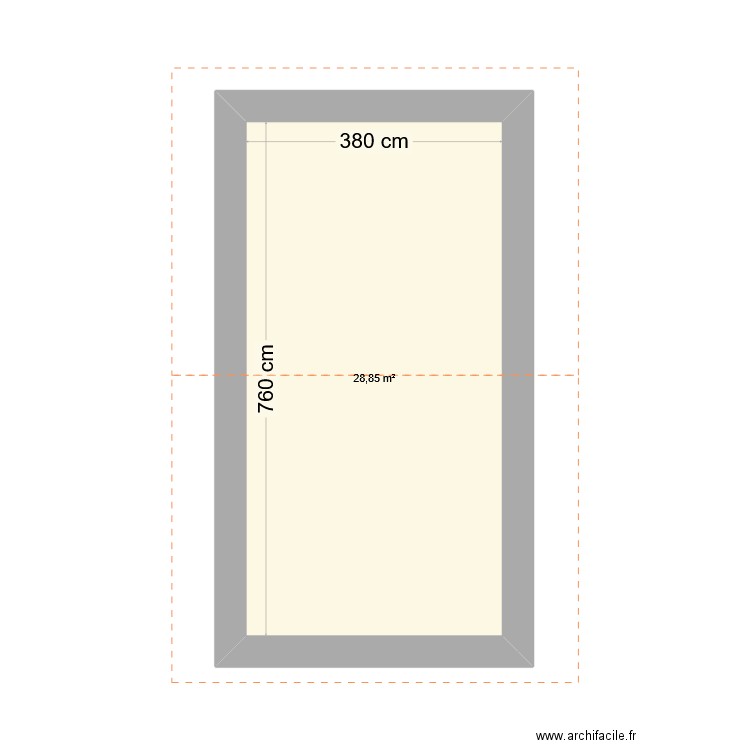 Grange. Plan de 1 pièce et 29 m2