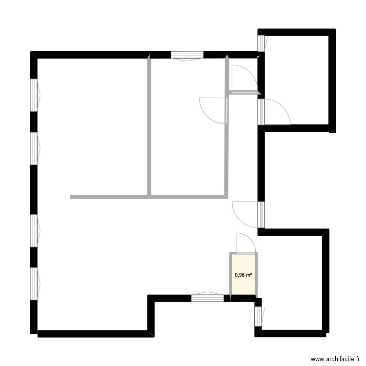 Mourillon. Plan de 1 pièce et 1 m2