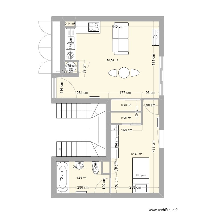 Appartement M RICHER. Plan de 7 pièces et 38 m2