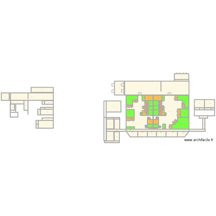 ZAC. Plan de 109 pièces et 2641 m2