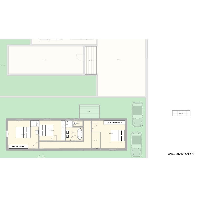 Am 2 maisons . Plan de 19 pièces et 738 m2