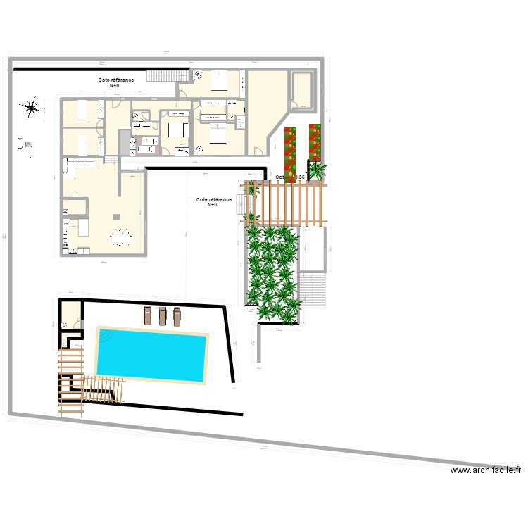 Barnouins 11 Plan intérieur reprise. Plan de 22 pièces et 230 m2