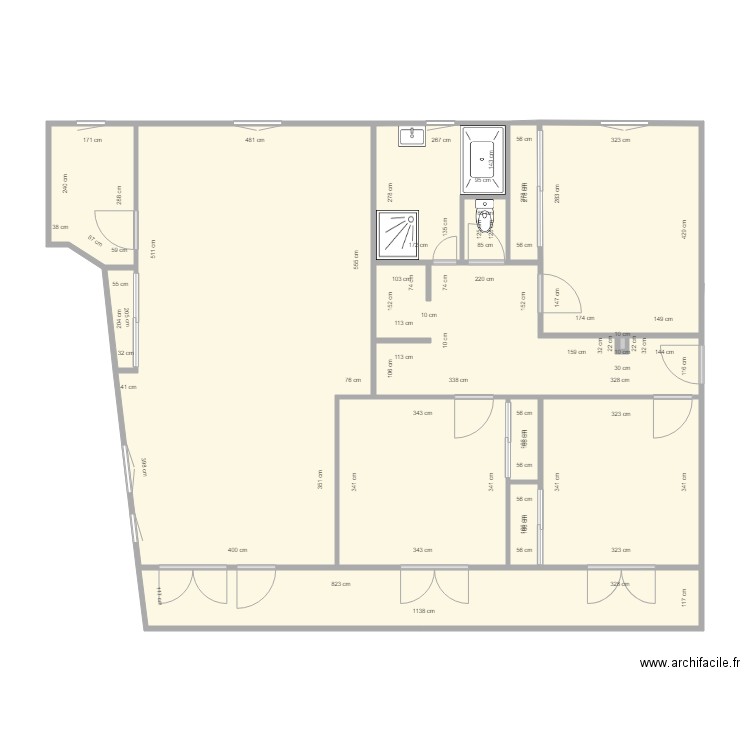 GONON. Plan de 14 pièces et 120 m2