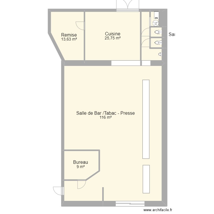 SAS VEZINET. Plan de 9 pièces et 173 m2