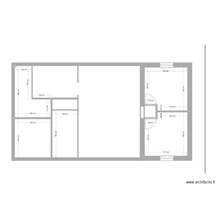 maison. Plan de 6 pièces et 46 m2