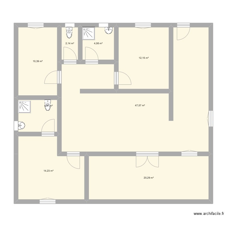 Maison 3. Plan de 8 pièces et 116 m2