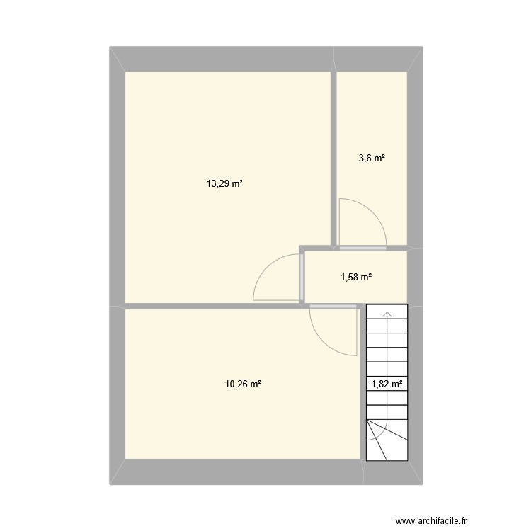 Logement 4 R+1 variante. Plan de 5 pièces et 31 m2