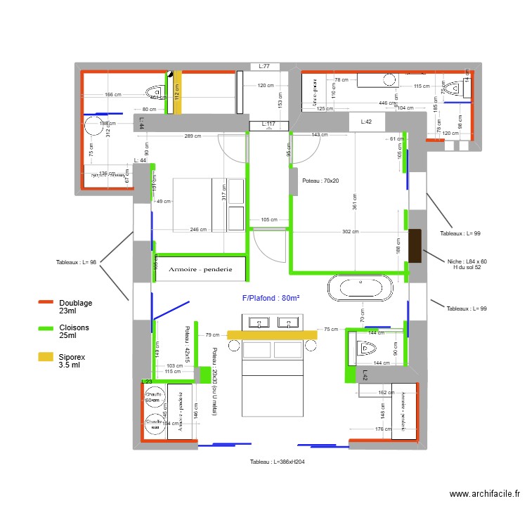 Roc&Mer - RDC - Plan de masse - Cloisons/Doublage V26.12. Plan de 0 pièce et 0 m2