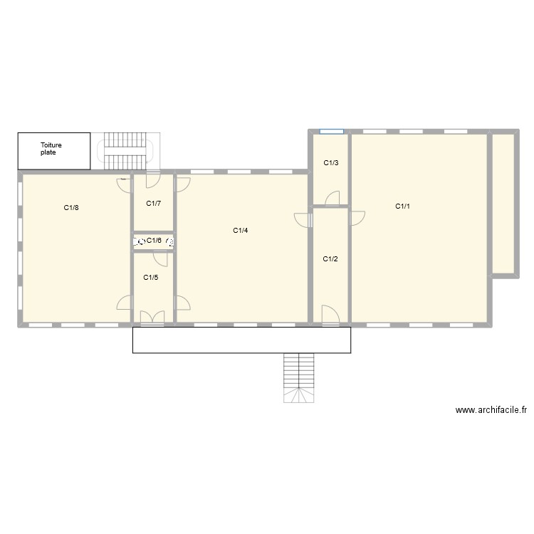 EFAN - C+1. Plan de 9 pièces et 250 m2