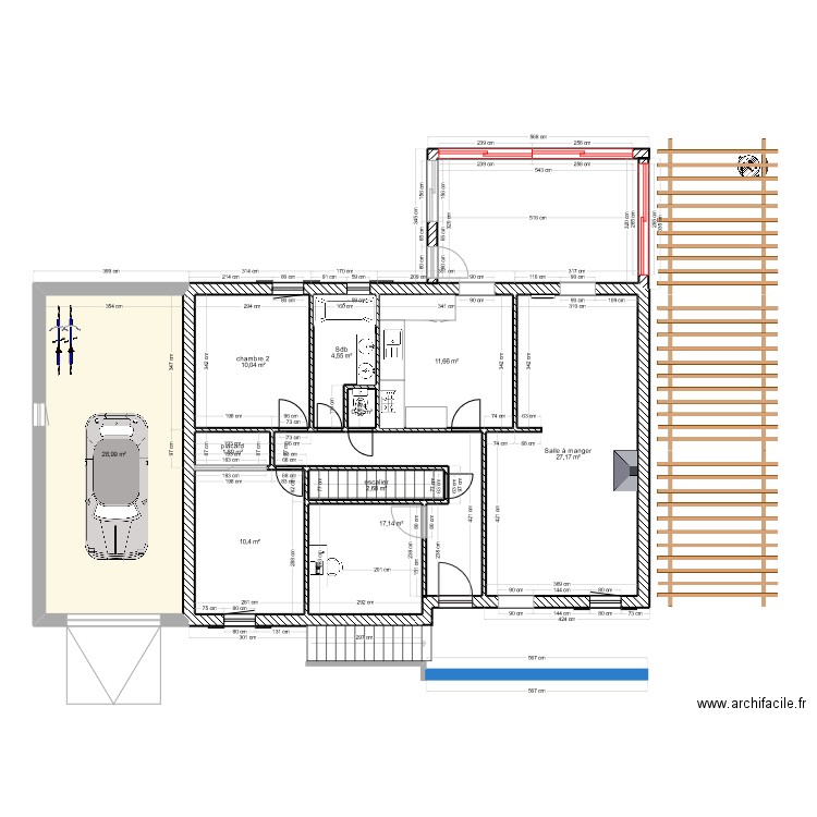 maison. Plan de 19 pièces et 230 m2