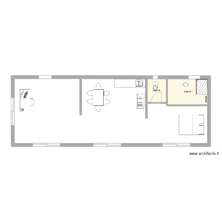 Maison v1 11 09 2024. Plan de 2 pièces et 9 m2