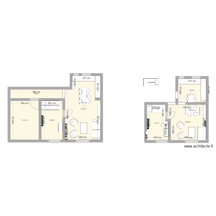 Paris 5 v Philou. Plan de 7 pièces et 93 m2