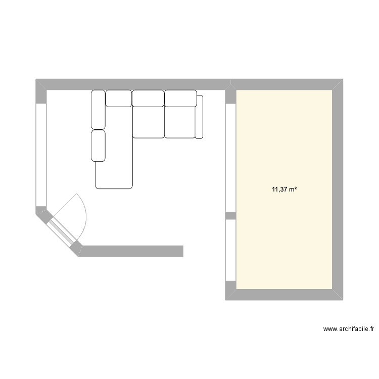 appart. Plan de 1 pièce et 11 m2