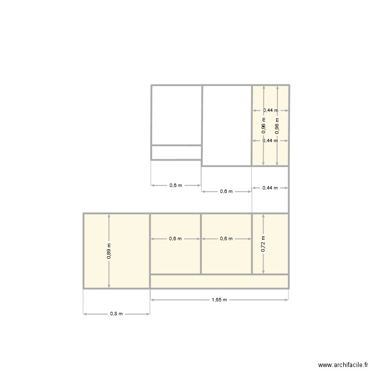 Cuisine. Plan de 6 pièces et 3 m2