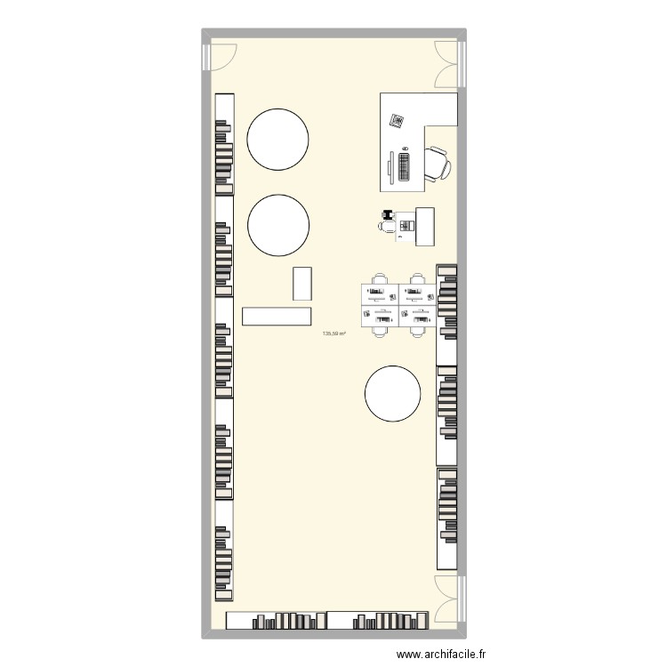 PLan expo CDI. Plan de 1 pièce et 136 m2