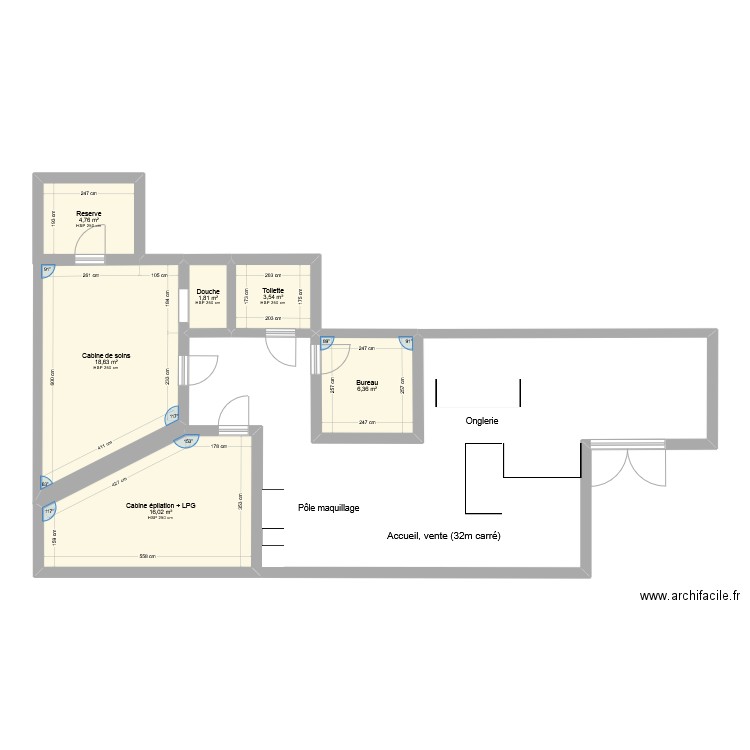 plan. Plan de 6 pièces et 51 m2