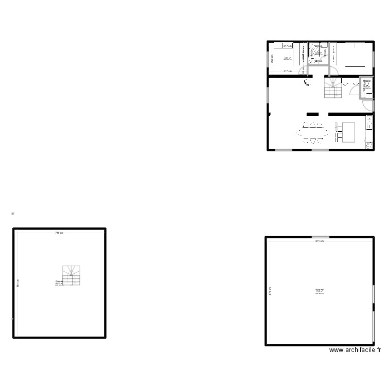 Esquisse base avancée. Plan de 5 pièces et 154 m2