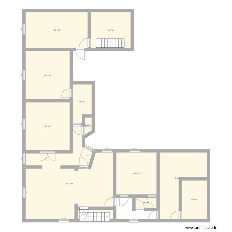 v1arrigny. Plan de 11 pièces et 166 m2