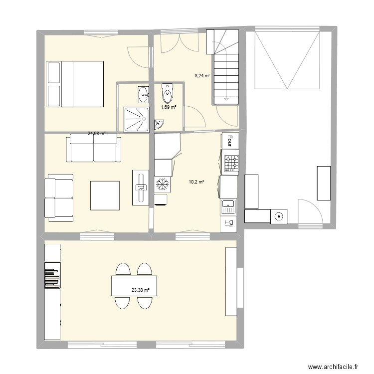 Bourtheroulde 2. Plan de 5 pièces et 68 m2