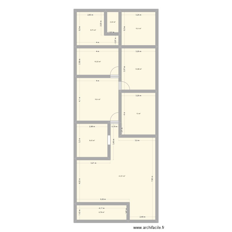 projet 3. Plan de 10 pièces et 136 m2