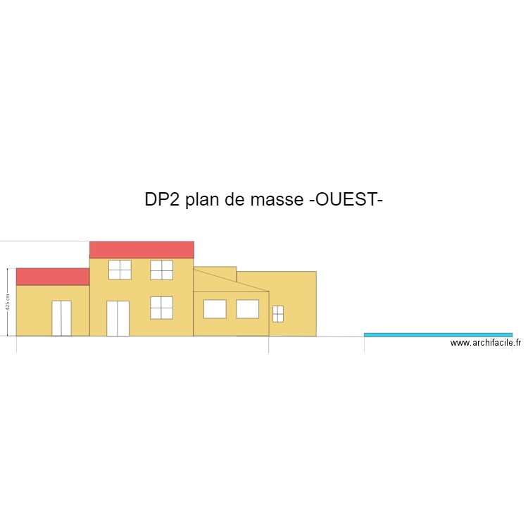 DP2- plan de masse -OUEST-  piscine Aprés. Plan de 0 pièce et 0 m2