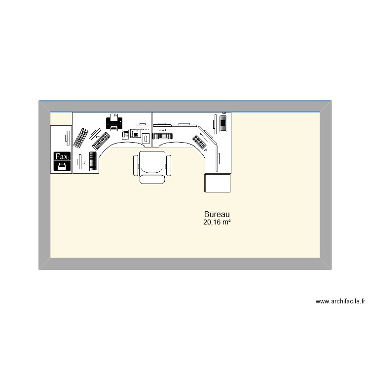 Projet pupitres BRIA 1. Plan de 1 pièce et 20 m2