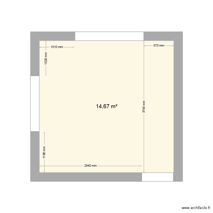 CUISINE. Plan de 1 pièce et 15 m2