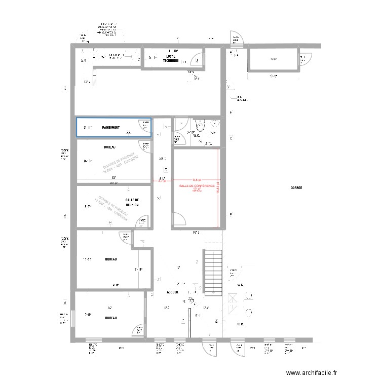 Plan chambly 1er étage. Plan de 4 pièces et 48 m2